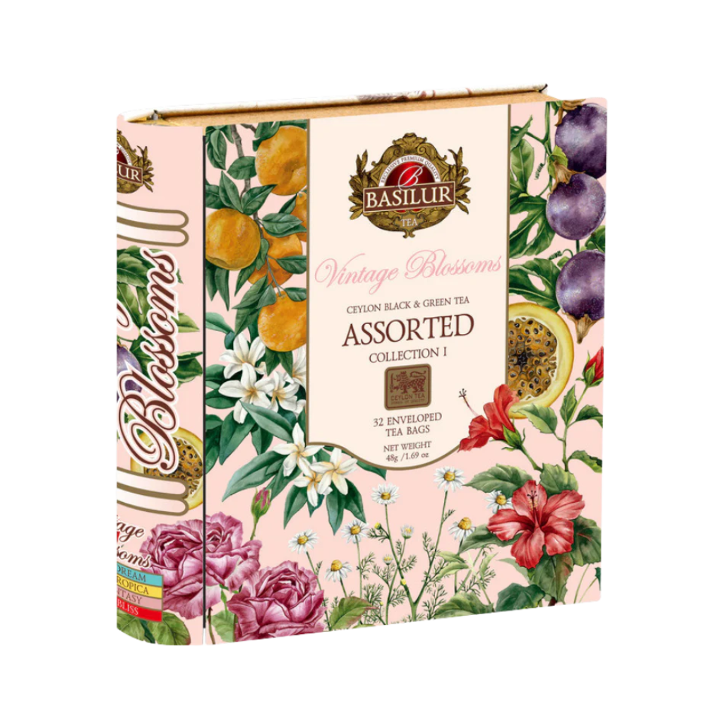 Basilur Tea Book Collection - Vintage Blossoms Assorted - 4 ukusa 32 kesice